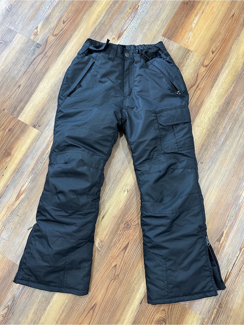AQ Kids Black Snow Pants Romper-Style Bottoms Small 8/10